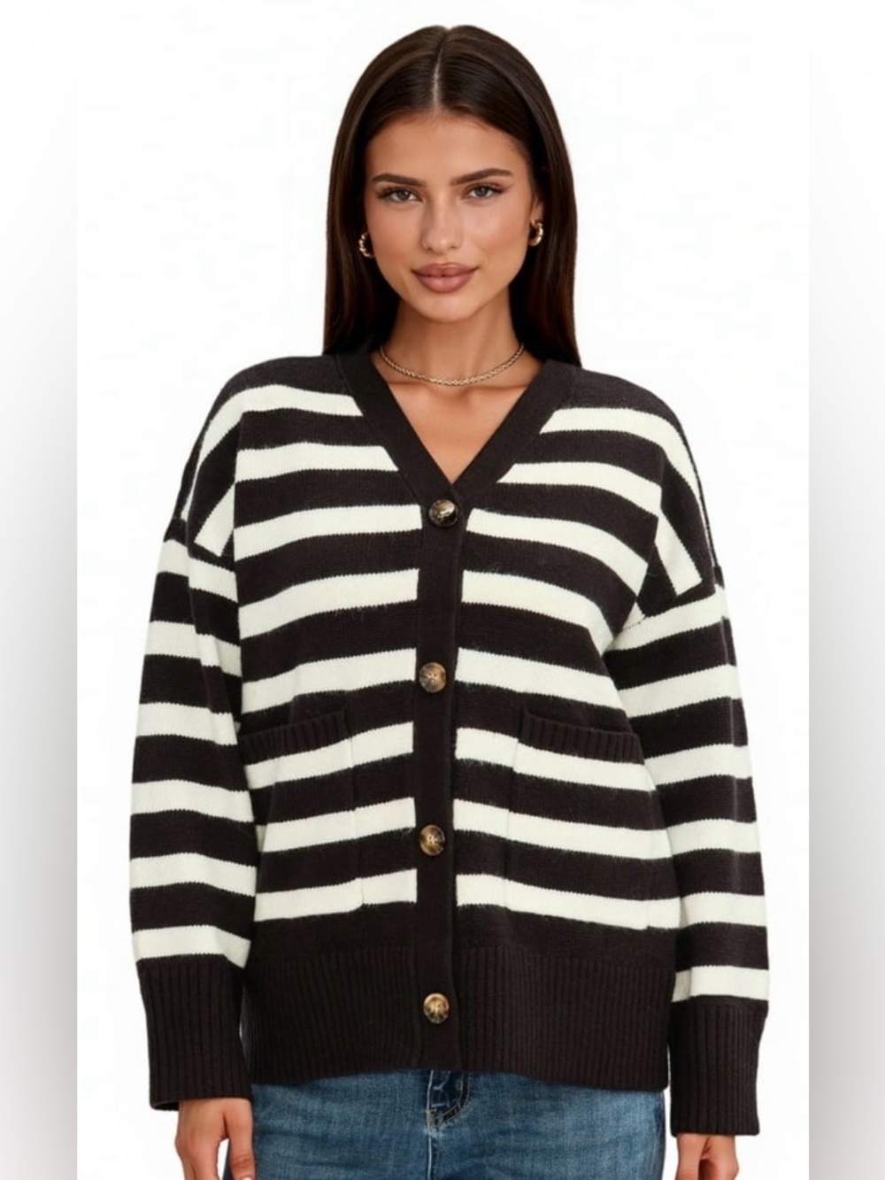 Women’s PrettyGarden Knit Cardigan Sweater Oversized Long Sleeve Large Brand New